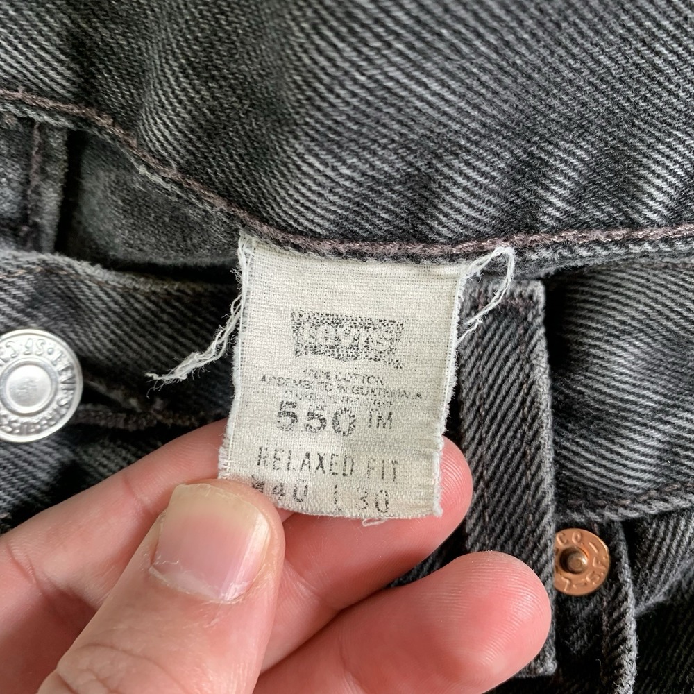 Vintage Levis 550 Jeans Mens 38x29 (Tag 40x30) Gray Medium Wash Relaxed Tapered - Picture 5 of 15